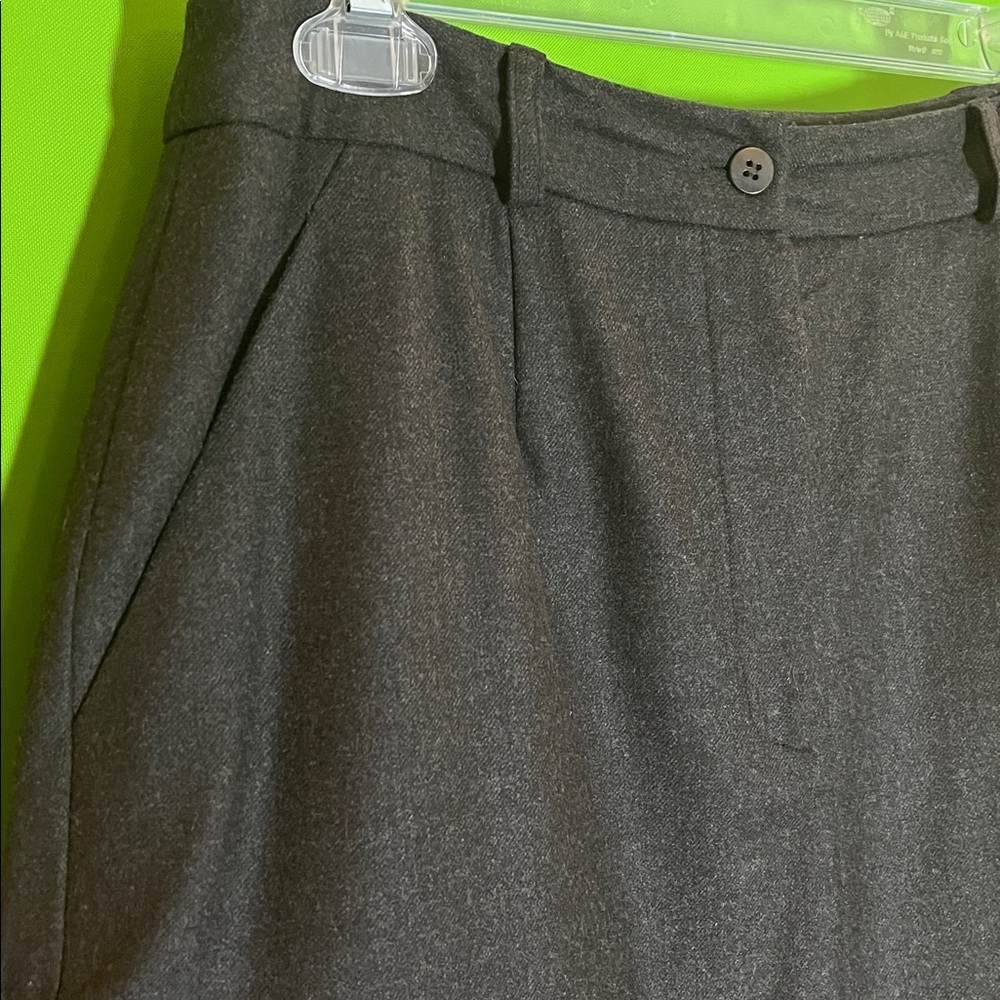 Neiman Marcus Brown Midi Lined Wool Skirt Size 10 - Picture 2 of 5